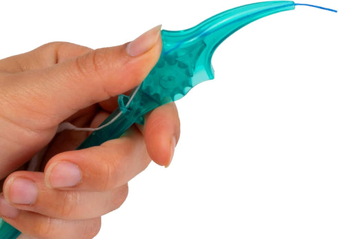 Interdental Threading System with Threadable Proxy Brush Inserts, for Flossing Under Bridges, Implants, Orthodontic Wires and Other Hard-to-Reach ...