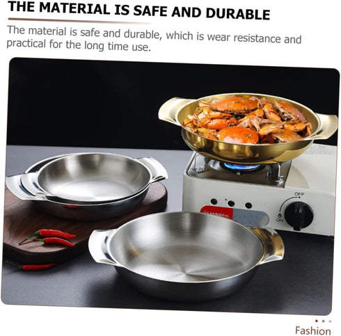 PRETYZOOM Stainless Steel Seafood Pot Double Handle Cooking Pan Cookware Non Stick Pan Casserole Pot Sturdy Cooking Pot Nonstick Frying Pan Campin...