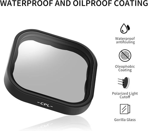 AFAITH CPL Filter for Gopro Hero 9/10/11 Black, Circular Polarizer Filter CPL Camera Lens Filter for GoPro Hero 9/10/11 Black...