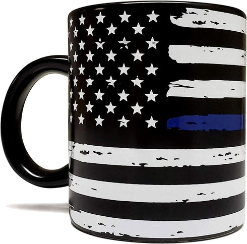 All Sale Outlet Thin Blue Line - Blue Lives Matter 11oz Matte Black Mug - Grade A Quality - Support Law Enforcement/Police Officer Cop - Foam Box ...