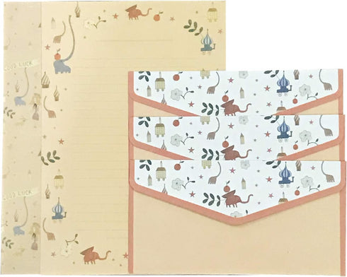 48 Cute Lined Writing Stationery Paper with 24 Envelope + 1 Sheet Seal Sticker,Q067...