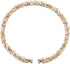 COOLSTEELANDBEYOND Gold Cream White Beads Crystal Statement Necklace Braided Chain Choker Magnetic Clasp...