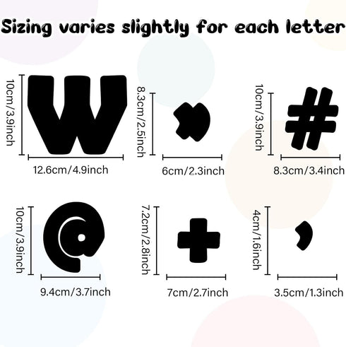 260 PCS Bulletin Board Letters for Classroom 4” Letters Combo Pack Set Classic Black Classroom Decorations Alphabet Numbers Symbols Letters for Bu...
