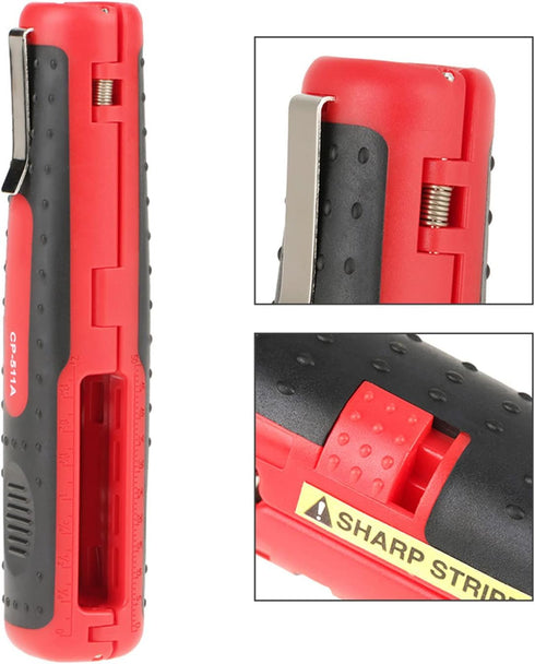 Wire Stripper Tool with SK5 Steel Blade Pen Shape Design Safety Lock, Self Adjusting Wire Dismantling Stripper TPR and ABS Handle Designed for Reg...