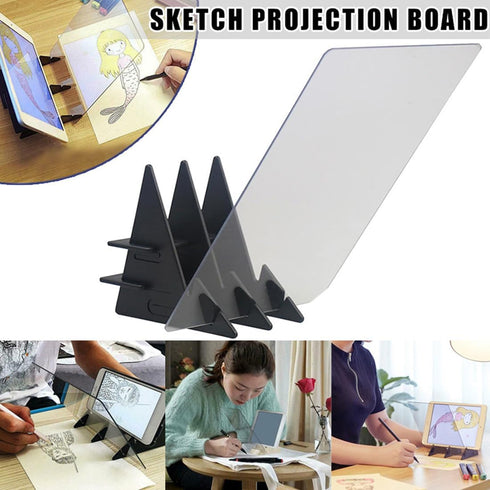 Optical Drawing Board Image Reflection Projector Tracing Drawing Board Projector Reflective Sheet Easy Paint Sketch Assistant DIY Sketch Painting ...