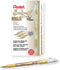 Pentel Sunburst Metallic Gel Pen, Medium Tip, Gold/Transparent Barrel, Gold Ink, Box of 12 (K908-X)...