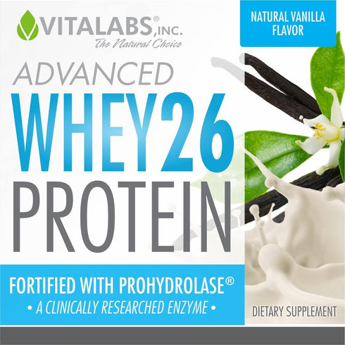 Whey-26 Advanced Whey Protein Powder Natural Vanilla Flavor with Prohydrolase...
