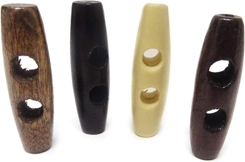 Honbay 40PCS 2 Holes Olive Shape Sewing Wood Toggle Buttons for Clothes...