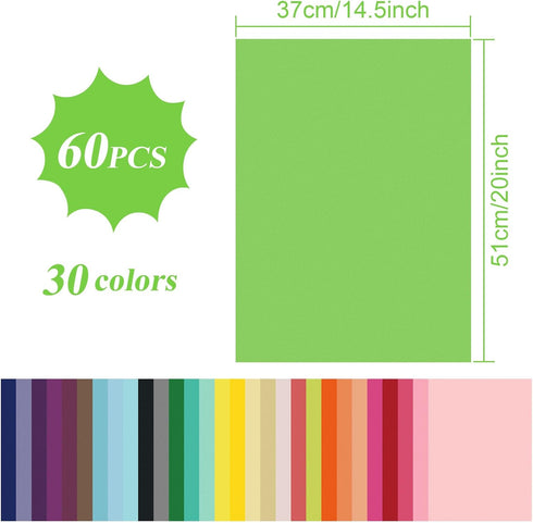 Morcheiong 60 Sheets Tissue Paper in 30 Colors Rainbow Tissue Paper Bulk Gift Wrapping for DIY Art Craft Floral Birthday Party Festival(20 x 14.5 ...