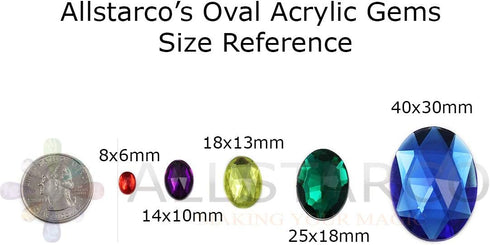 Allstarco 18x13mm Purple Violet .VT Flat Back Oval Acrylic Rhinestones Plastic Costume Gems Cosplay Embelishments Decorations - 35 Pieces...