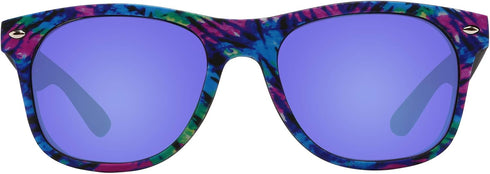 Piranha Digital Unisex Retro Sunglasses with Purple Pattern Frames and Blue Mirror Lens...