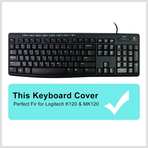 Keyboard Skin for Logitech K120 & MK120 Ergonomic Desktop USB Keyboard - US Layout, Waterproof Anti-Dust?Enhanced Protection and Durability (Pink)...