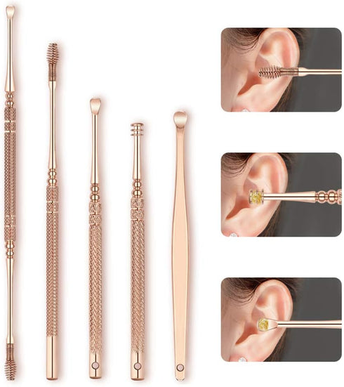 7 Pcs Upgraded Ear Wax Removal Kit with LED Light and Storage Box, Home Safe Ear Cleaner Curette, Ear Cleansing Tools with Led Flashlight for Kids...