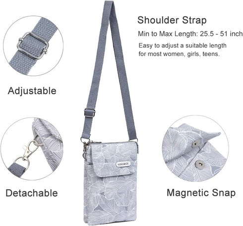 Canvas Small Crossbody Bags Cell Phone Purse Wallet Shoulder Bag for Women Teen Girls...