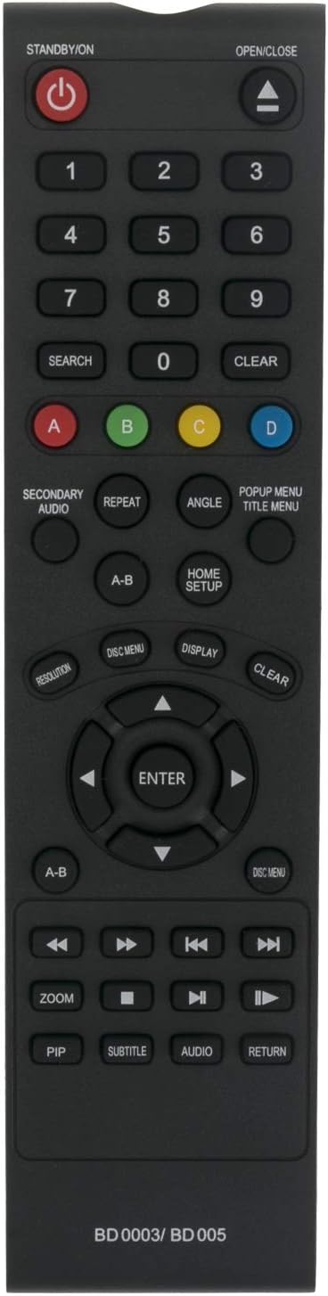 BD0003 BD005 Remote Control Replacement - WINFLIKE BD 0003 BD 005 Replace Remote Control fit for Insignia Blu-ray Disc Player NS-WBRDVD2 NS-BRDVD4...