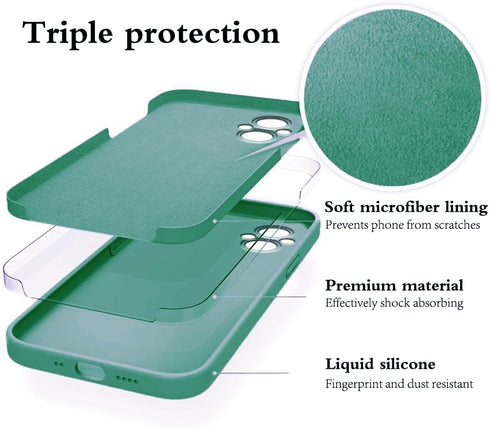 Compatible with OnePlus Nord N20 5G Case Silicone Liquid Dark Green, Soft Smooth Touch Phone OnePlus Nord N20 5G Case Silicone Shockproof Thin Cov...