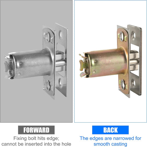 Latch Restorer Strike Plate, Metal Door Strike Plate for Exterior Doors Large Hole Security Door Latch Plate with Wooden Dowel Rods & Screws for D...