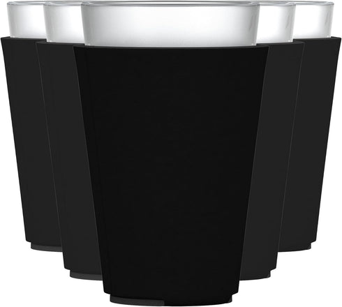 TahoeBay Blank Pint Glass Sleeves (6-Pack) 16 Ounce Insulating Foam Collapsible Beer Drinking Cup Holder (Black)...