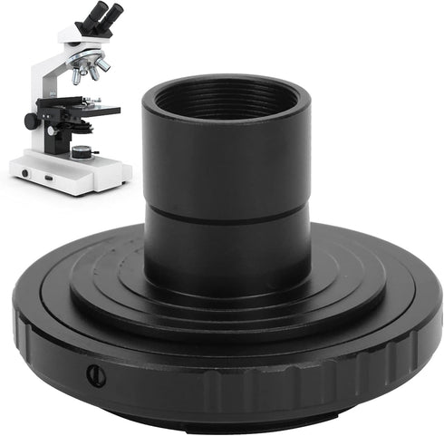 Zyyini Microscope Lens Adapter, Aluminium Alloy Black 23.2mm T-Mount Microscope to for Nikon F-Mount SLR Camera Biological Microscope Adapter Ring...