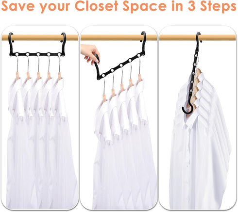 Closet Organizers and Storage, Sturdy Space Saving Hanger for Heavy Clothes, Upgraded Cascading Hangers, Magic Closet Organization Clothes Hangers...