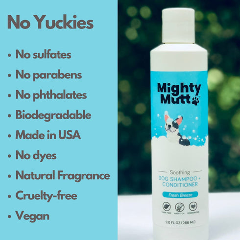 Mighty Mutt Soothing Dog Shampoo and Conditioner – Pet Friendly | Deodorizes Smelly Dogs | Detangles | Natural, Hypoallergenic & Anti-Itch Dog Sha...