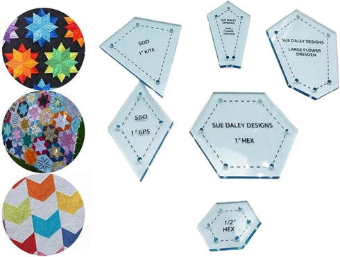 300Pc ASSROTED Acrylic TEMPLATES Quilting Patchwork Piecing Craft for Sewing...