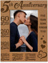 KATE POSH 5th Anniversary Engraved Natural Wood Picture Frame and Gifts, 5th Wood Wedding Anniversary (5x7-Vertical)...