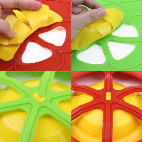 AUANDYU 2-in-1 Spill Stopper Lid Cover and Boil Over Safeguard, Silicone Pot Pan Lid Multi-Function Kitchen Tool (Green and Red)...