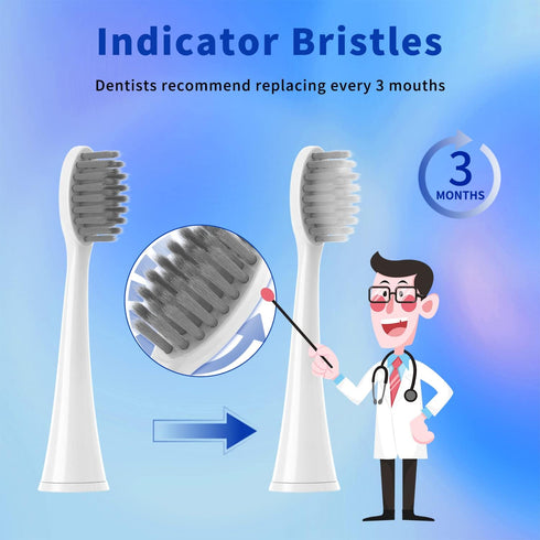 10 Pack Replacement Toothbrush Head Compatible with Burst Electric Toothbrush, YMPBO Toothbrush Heads for Burst Sonic Toothbrush, Deep Cleaning Br...