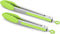Premium Silicone Set of 2 Cooking Tongs, 9-Inch & 12-Inch BPA Free Non-Stick Stainless Steel BBQ Grilling Locking Food Tong, Light Green...