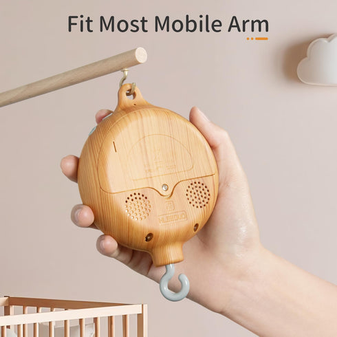 FEISIKE Crib Mobile Motor, Baby Crib Mobile Spinner Nursery Decor Mobile Music Box Volume Control 35 Infant Lullabies Rotating Hanging Rattles Bat...