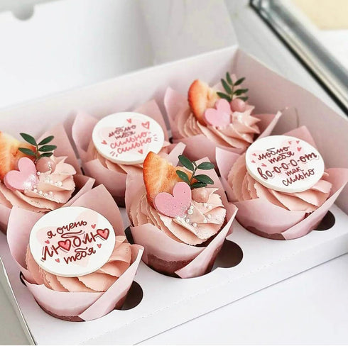 200 Pieces Tulip Cupcake Muffin Liners Greaseproof Paper Baking Cups Cupcake Wrappers for Birthday Wedding Party Baby Showers Catering Restaurants...
