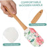 Luxshiny Silicone Scraper Spatula, 2pcs Wooden Handle Rubber Spatula Flower Pattern Mixing Scraper Cream Butter Spatula Non-stick Kitchen Utensils...