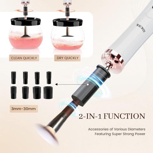 Electric Makeup Brush Cleaner and Dryer Machine - Super Fast Cleaning and Dry Make Up Brushes - Automatic Cosmetic Brush Cleanser Remove Tool for ...
