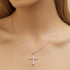 Barzel 18K Gold Plated Created Opal Cross with Chain, 18 Inches with 2 Inches Extension...
