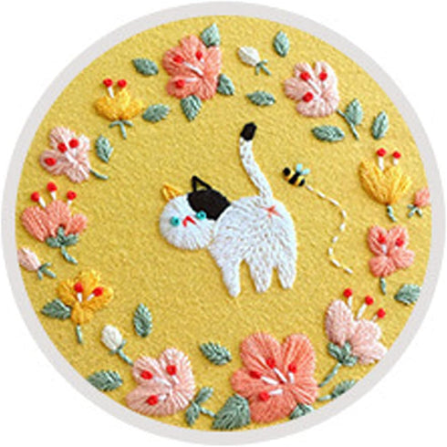 Mantouxixi Embroidery Starters Kit with Pattern & Instructionsfor Beginners, Cross Stitch Kits with Embroidery Hoops, Stamped Embroidery Cloth, Co...