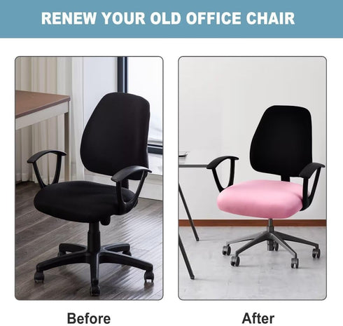 SARAFLORA Office Computer Chair Covers, Stretchable Desk Chair Seat Cushion Covers,Universal Spandex Computer Chair Slipcover,Removable Washable R...
