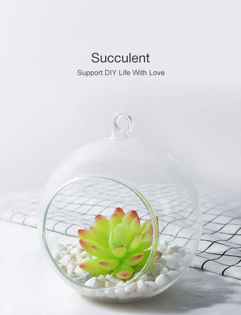 DuHouse Fake Succulents Plants Artificial Potted Faux Plant in Mini Square White Pots for Home Office Bathroom Desk Shelf Decor Set of 4(Green)...