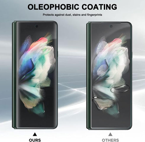 (3 Sets) Full Coverage Protector Compatible For Samsung Galaxy Z Fold 3 5G(Upgraded) High Definition Edge to Edge HD, Anti-Scratch (Lifetime Repla...