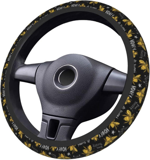 KiuLoam Honey Bees Car Steering Wheel Cover, Universal Fit 15 Inch Steering Wheel Cover Protector for SUV Sedan Vans Trucks for Women Men...