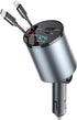 Retractable Car Charger, 4 in 1 Fast Charge Car Phone Charger, Retractable Cables and 2 USB Ports, Car Charger Adapter for iPhone 15/14/13/12 Pro ...