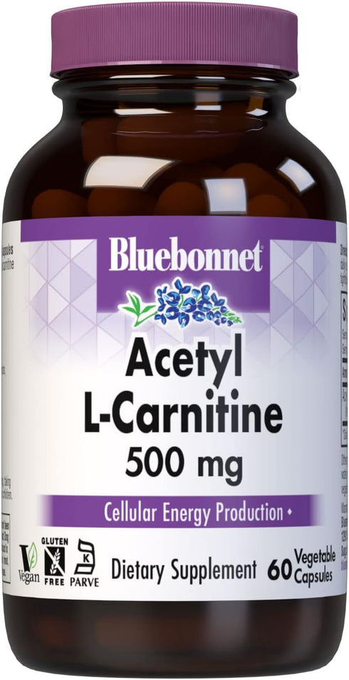 BlueBonnet Acetyl L-Carnitine 500 mg Vitamin Capsules, 60 Count...