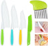 Kids Knife Set 5 Pcs Toddler Safe Knives Plastic Child Friendly Knife with Crinkle Cutter BPA-Free Serrated Edges Kitchen Tools for Real Cooking a...