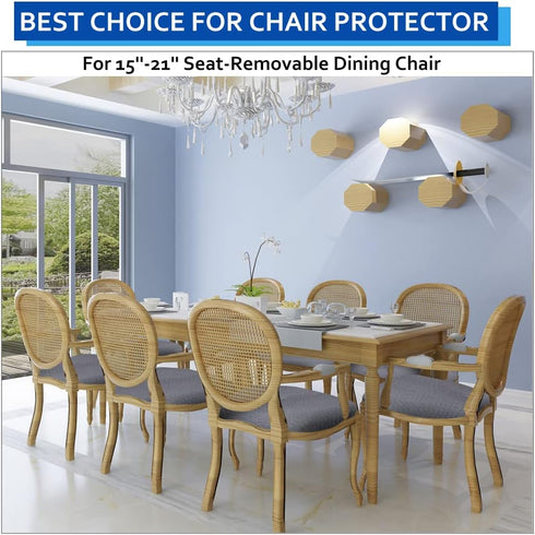 BUYUE Dining Room Chair Seat Covers Set of 4, TPU not Mixed, Friendly Jacquard Fabric Stretch Washable Slipcover for Kitchen Seat Cushions, Grey-4...