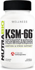 NutraBio Ashwagandha KSM-66 Herbal Supplement for Better Overall Well being, 600mg - 60 Vegetable Capsules...