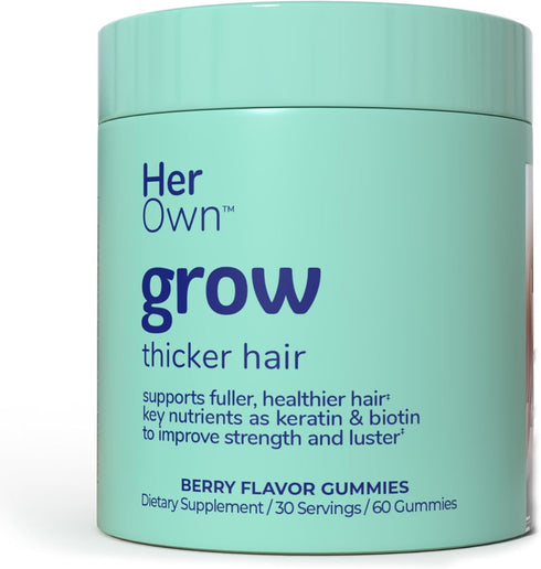 Her Own Grow Gummies, Promotes Thicker Hair, With Biotin, Keratin & Horsetail, Supports Fuller Hair, Healthy Hair Growth, Berry Flavor, 60 Gummies...