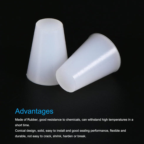 MECCANIXITY Silicone Rubber Tapered Plug 8mm to 13mm Solid White for Powder Coating, Painting, Anodizing, Plating, Sandblasting, Laboratory Use 10...