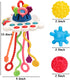 Montessori Pull String Toys for Babies 0-6 6-12 Months Baby Sensory Toys Balls Toddler Travel Infant Toys 9 10 12-18 Month Teethers Developmental ...