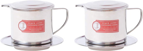 Vietnamese Coffee Filter Maker Press. Screw Down Phin Made in Vietnam. Authentic (2, Medium (8 oz))....