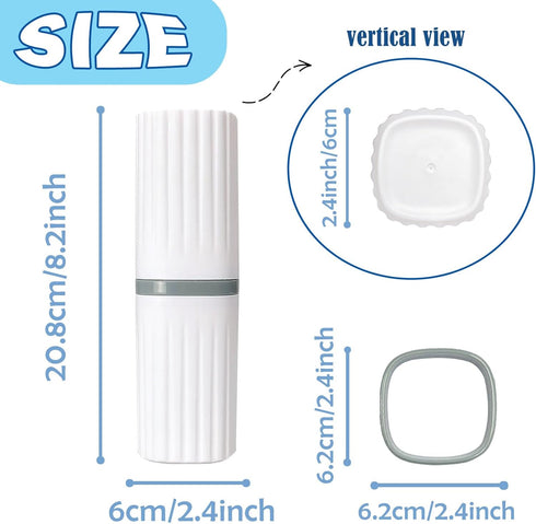 Toothbrush Travel Case Portable White Travel Toothbrush Holder Toothbrush Travel Containers for Bathroom Travel Camping School Toothbrush and Toot...